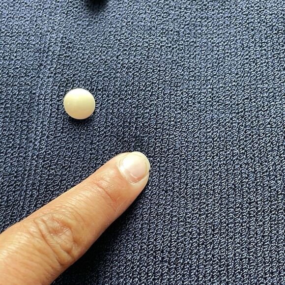 St John Collection Womens Navy White Trim Santana Knit Jacket/Blazer Size 12 - Picture 15 of 16